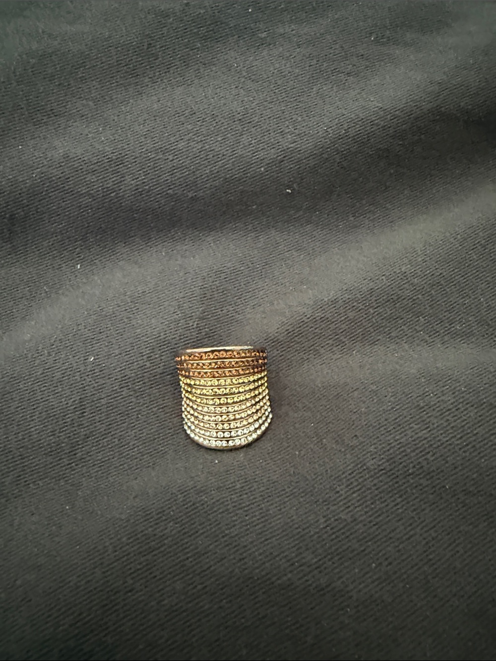 Multi-Row Pavé Band Ring - Gold and Silver Tones